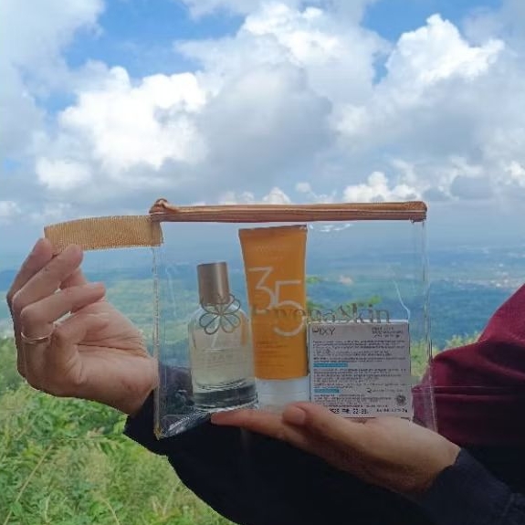 Dompet Kosmetik Skincare Mika Plastik Transparan Bening Custom