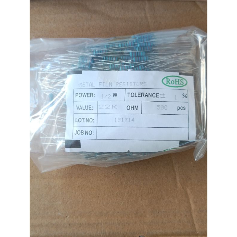 1.000 pcs resistor 1/4 watt 22K R 1/4w 22k 22 k biru R 0.25 watt