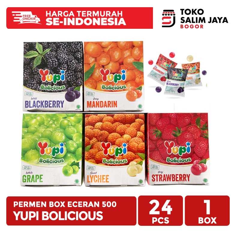 

Permen Yupi Bolicious Box Eceran 500 Isi 24 Pcs Rasa Buah Segar Original