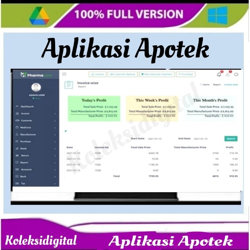 Source Code Aplikasi Apotek Lengkap berbasis web menggunakan php codeignifer