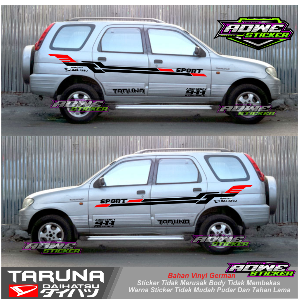 new design sticker mobil daihatsu taruna list cutting body side body samping daihatsu sport keren