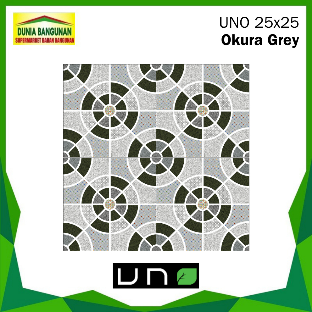 Keramik 25x25 Uno Okura Grey Keramik Lantai Kamar Mandi /Keramik Teras / Keramik Dapur