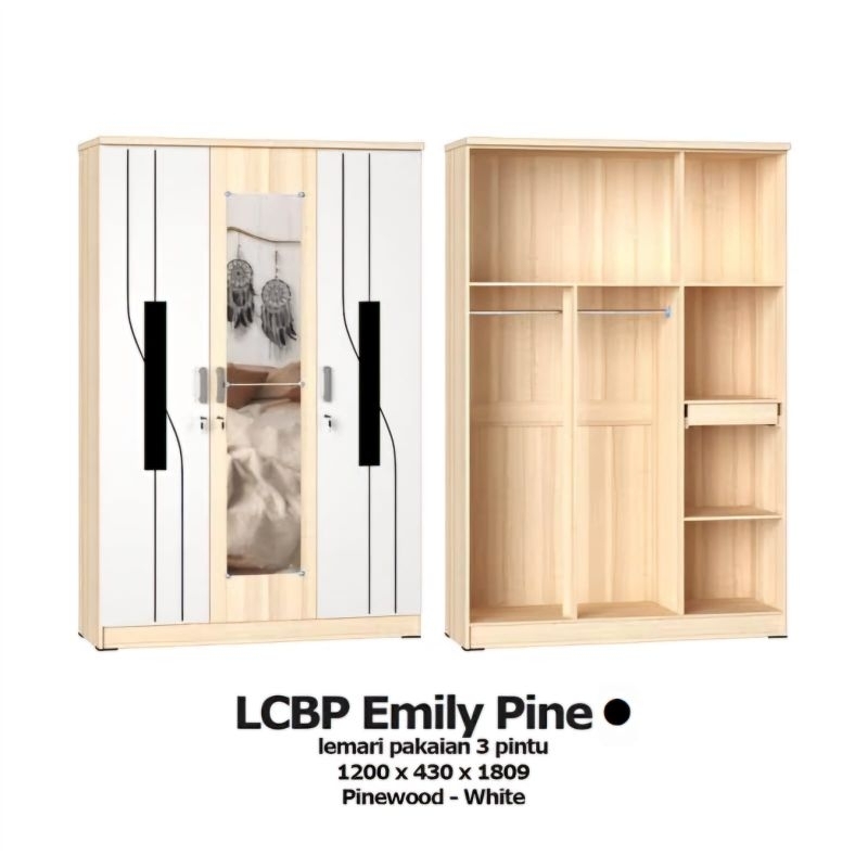 Lemari pakaian 3 pintu gstar