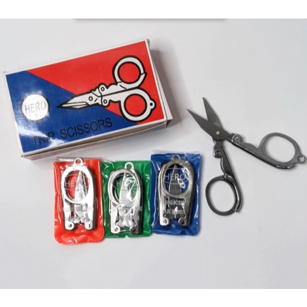 

Gunting Lipat Kecil Saku / Hero Trip Folding Scissors Stainless Steel/ gunting lipat mini/ gunting travelling