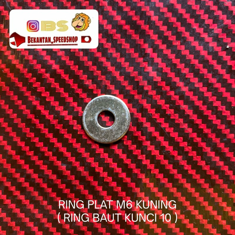 RING PLAT M6 KUNING ( RING BAUT KUNCI 10 )