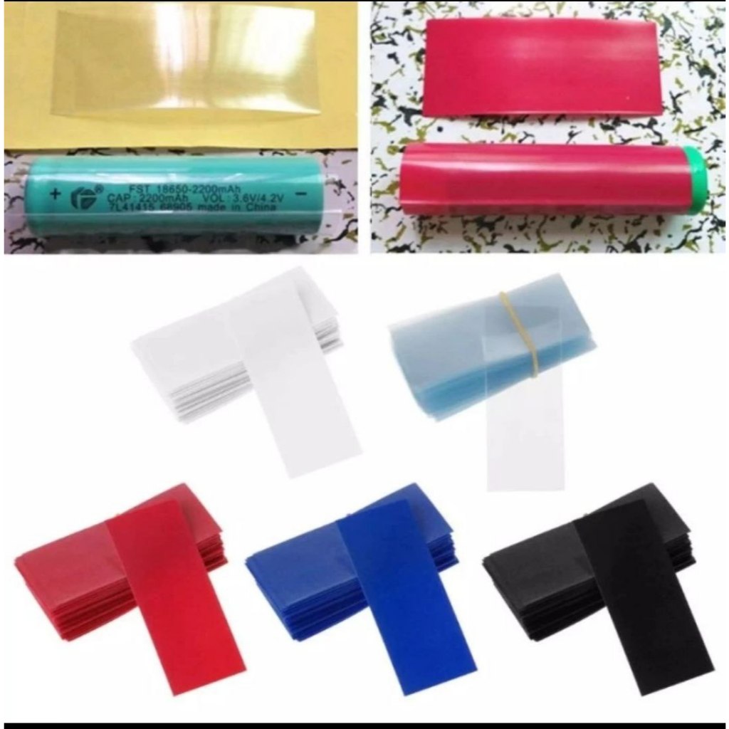 Baterai Wrap Plastik Pelindung Jacket Lithium Battery Shrink 18650 Varian warna - Ungu