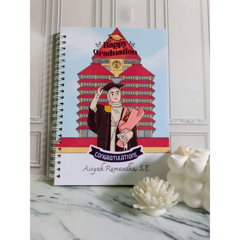

Notebook Custom Wisuda A5 | Buku Catatan Desain Nama & Foto | Kado Wisuda Unik Murah