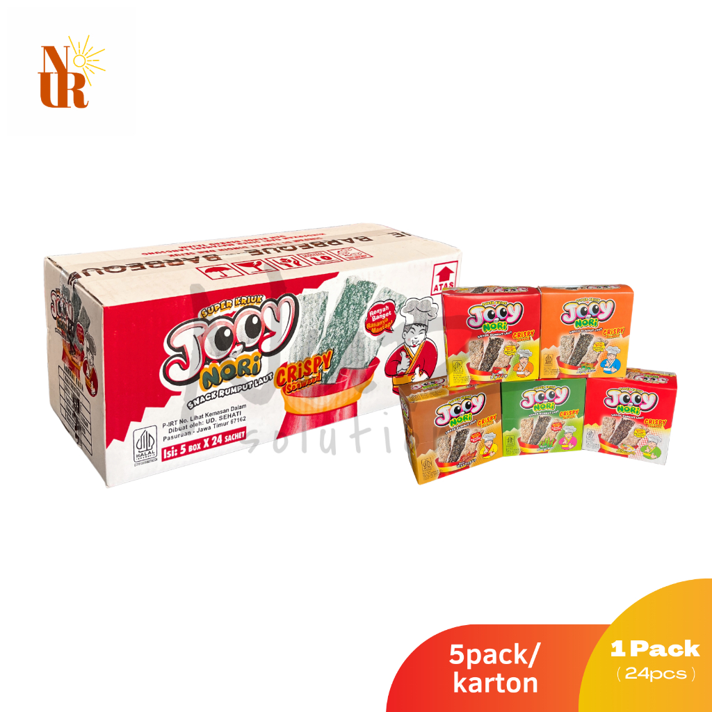 

Jooy Nori Crispy Rumput Laut isi 5 Pack [Karton] / Snack Rumput Laut Aneka Rasa