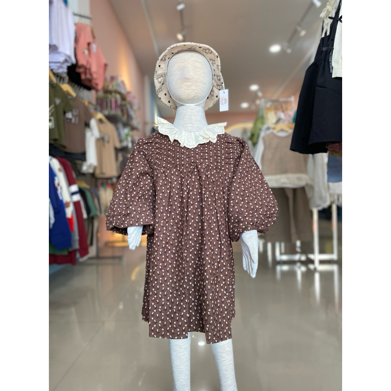 Midi dres motif bunga import