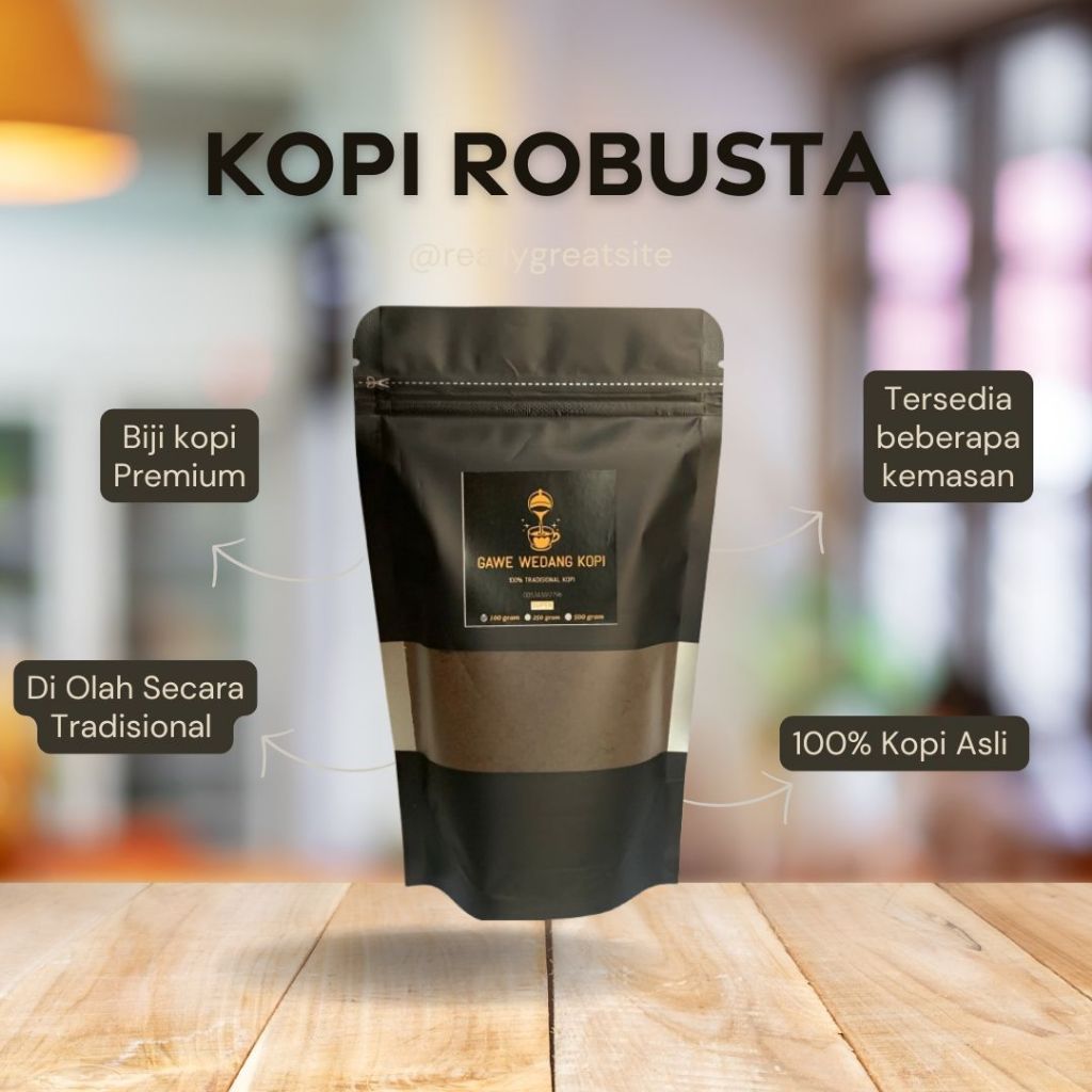 

GROSIR Kopi Bubuk Robusta Lampung Asli Super Kemasan 1 kg 1000 gram Rasa Nikmat - GAWE WEDANG KOPI