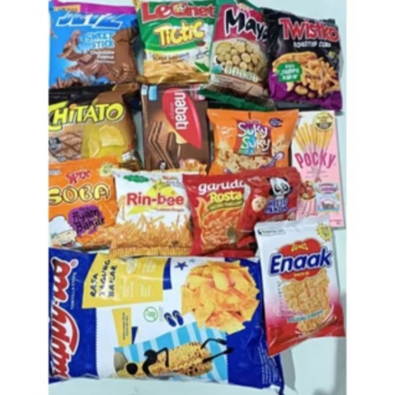 

Paket snack random varian 25 sampai 30 snack/ Paket makanan ringan hemat