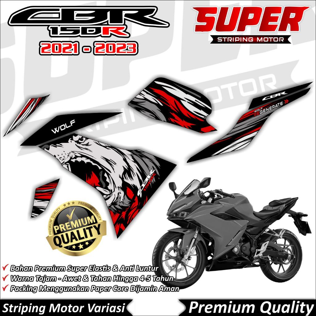 Stiker CBR 150r 2021 Anti Luntur keren Striping CBR 150r 2021 Striping Honda CBR 150r 2021 Serigala