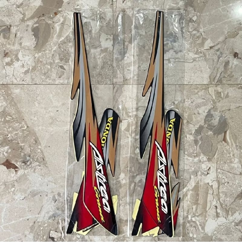 Striping stiker polet list motor honda astrea grand 96 1997 hitam Fullset list body standart full se