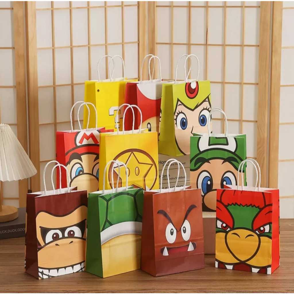 

DGIFT - Paper Bag Motif | Paper Bag Kado | Goodie Bag Bingkisan | Tas Kado Souvenir Ulang Tahun Anak Edisi Mario Bros