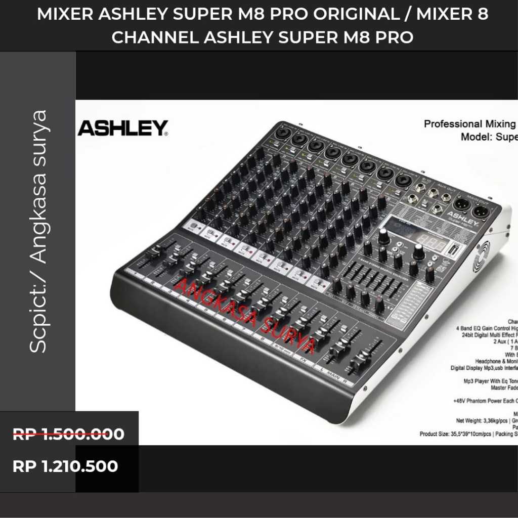 Promo Mixer ASHLEY SUPER M8 PRO ORIGINAL / Mixer 8 Channel Ashley Super M8 Pro