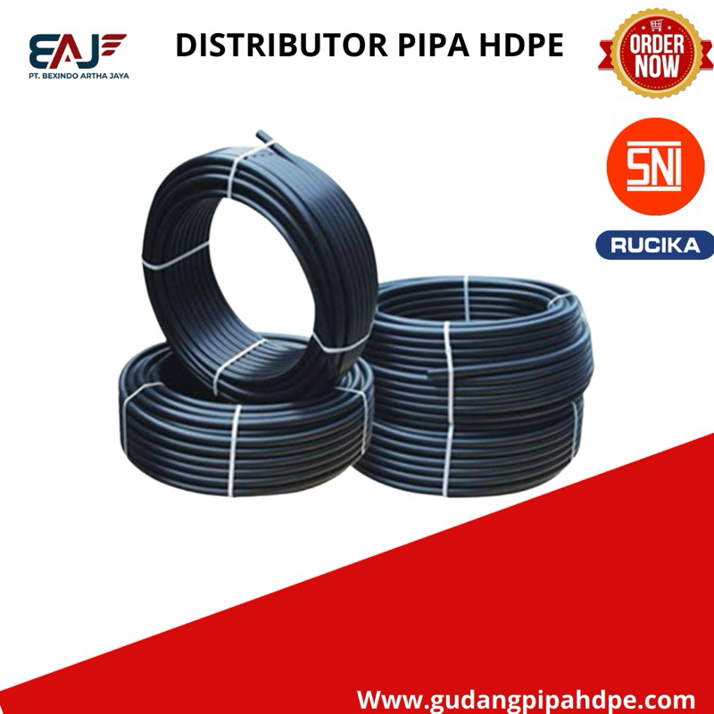 Pipa Hdpe Rucika 50mm Pn16 - Selang Pipa Hdpe 1,5" Pn16 - Pipa Hdpe 1,5" Pn16 Rollan 100mtr