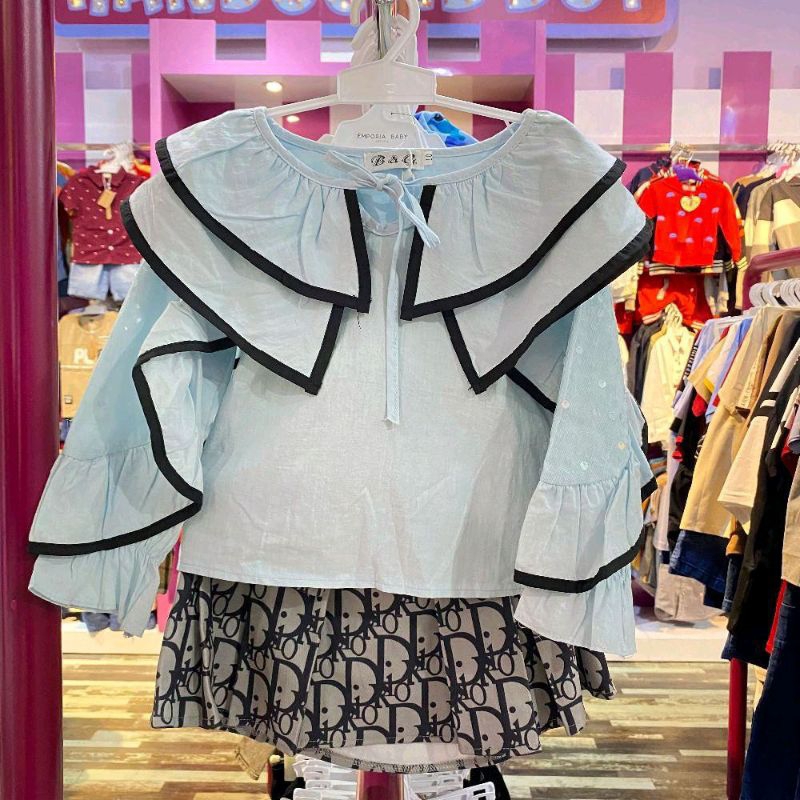 Setelan Rok Blouse Dior Anak Cewe
