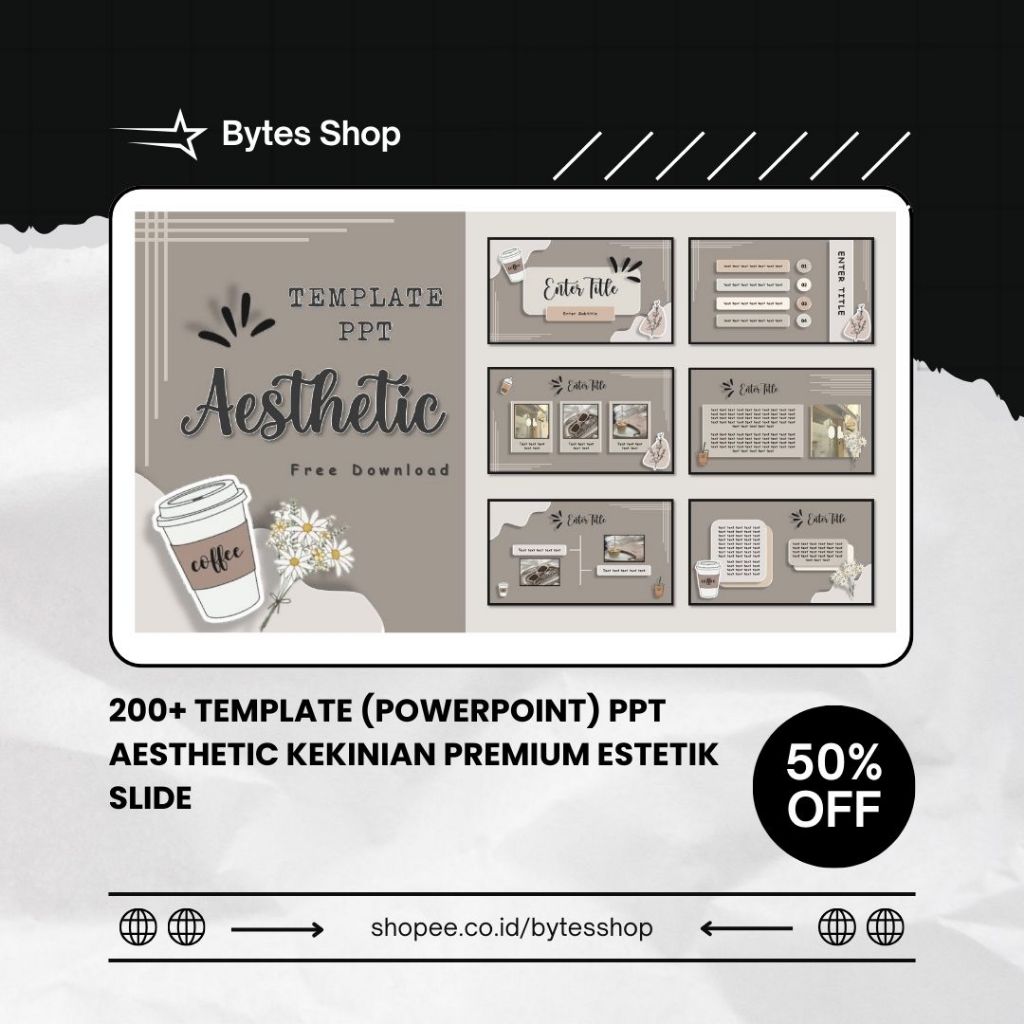 UPDATE 250+ Template (Powerpoint) PPT Aesthetic kekinian Premium