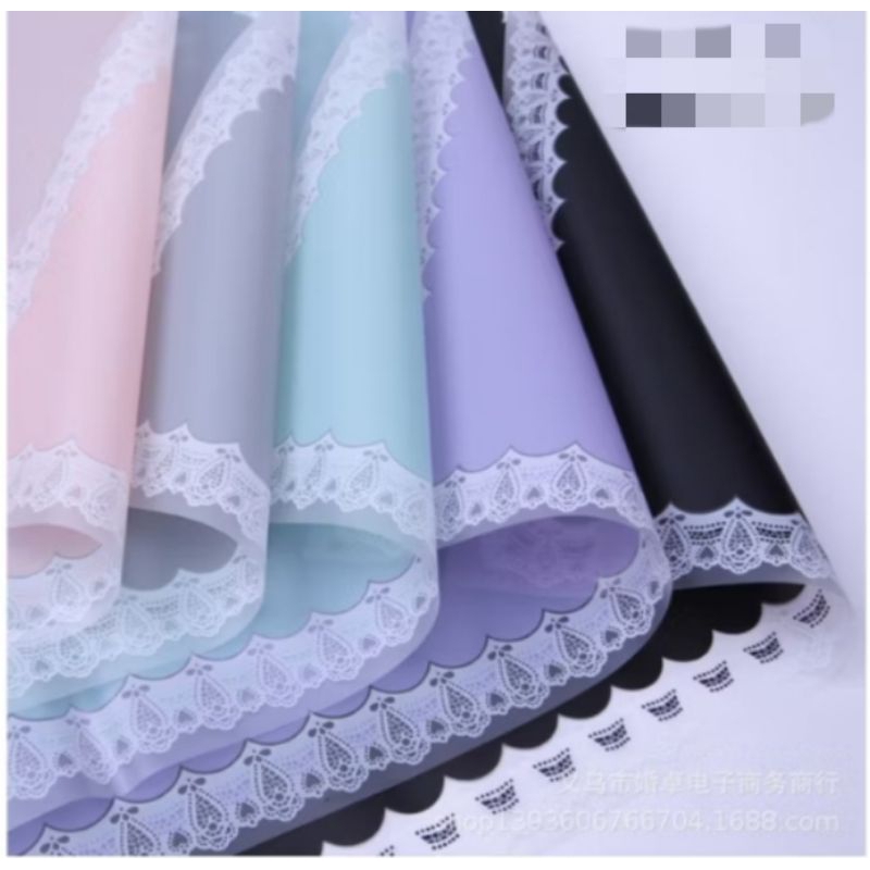 

(perlembar) Kertas Buket Bunga Motif Renda Lace Border Cellophane Flower