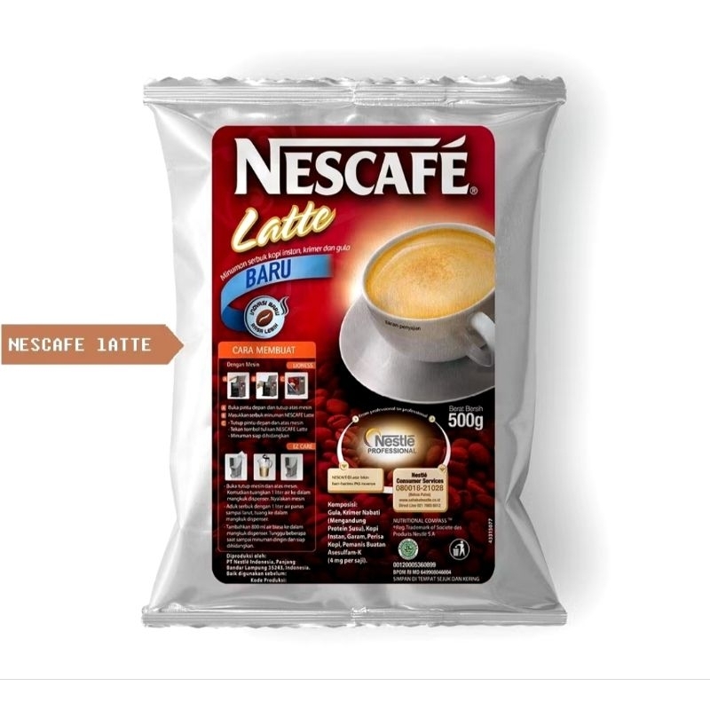 

NESCAFE LATTE 500G minuman serbuk kopi instan krimer dan gula