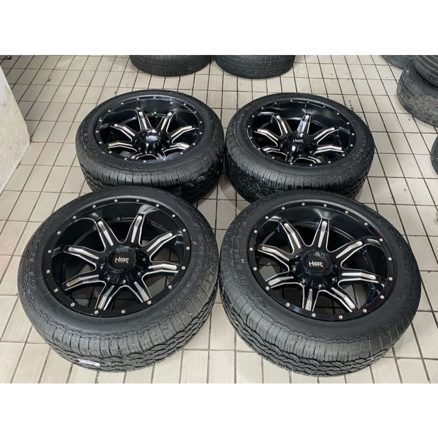 VELG MOBIL BEKAS SEKEN HSR KANIGORO RING 20 LEBAR 10 PCD 6X139,7 ET-24 B/P PLUS BAN GT 265 50 R20 BU