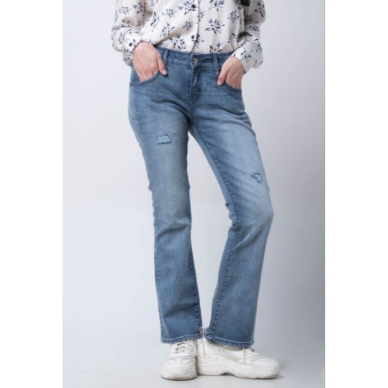 LOGO JEANS BOOTCUT BLUE DENIM ORIGINAL 100%