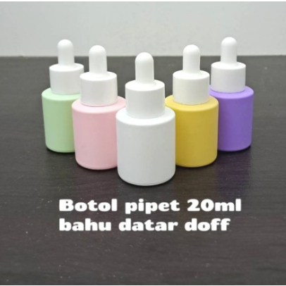 Botol Pipet Kaca 20ML Bahu Datar Doff Botol Kaca 20ml Botol Kaca Pipet
