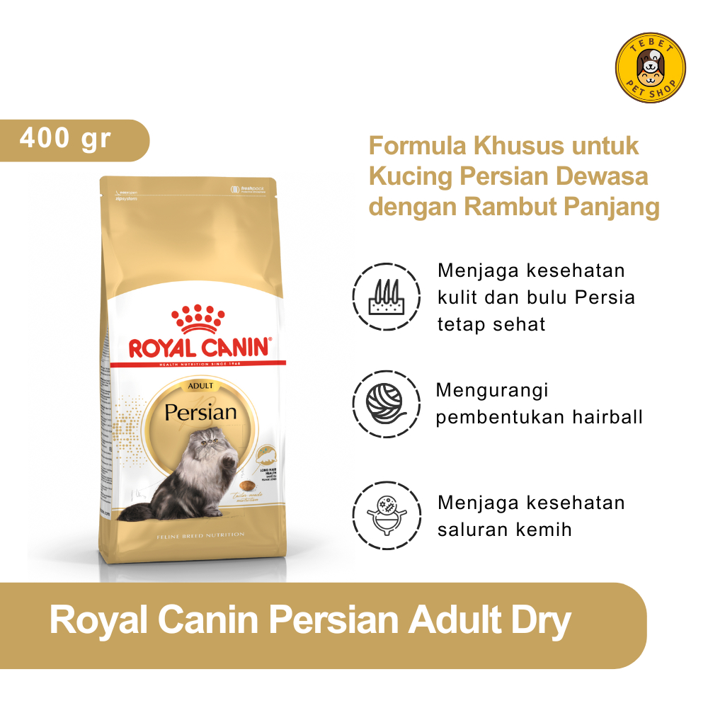 ROYAL CANIN ADULT PERSIAN 400 GR DRY FOOD MAKANAN KUCING DEWASA JENIS PERSIA