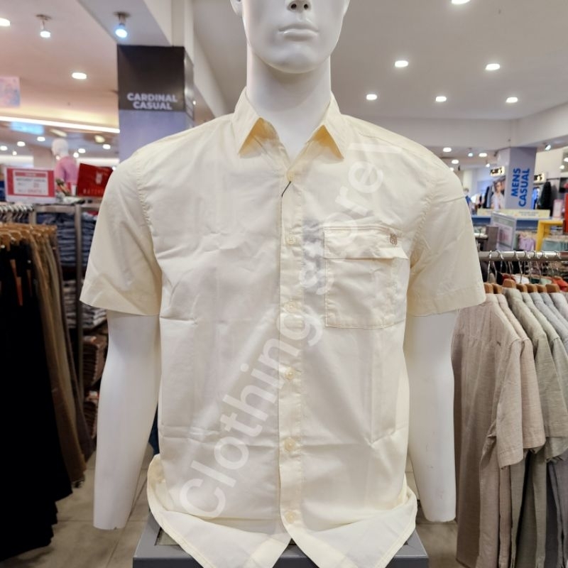 WATCHOUT JEANS ORIGINAL kemeja pria lengan pendek cream JS502470005
