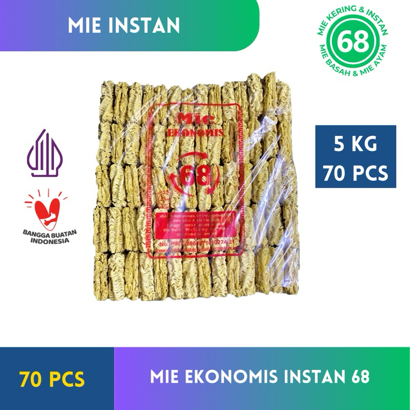 

Mie Instan 68 - 1 Bal 5 Kg Indomie tanpa bumbu - Mie kering Mie kuning Mie telur burung dara mie atom bulan mie telur cap 3 ayam mie instan mie goreng mie tektek mie baso