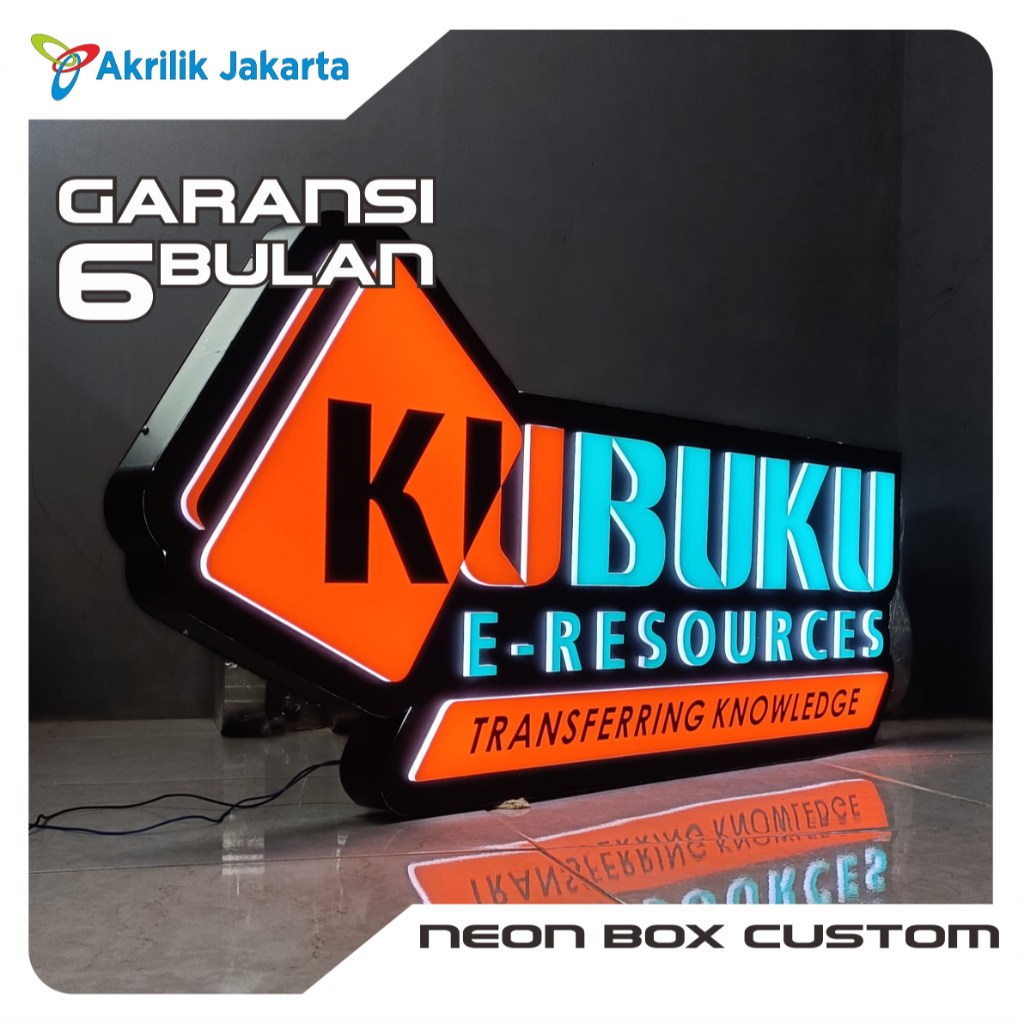 Neon Box custom bentuk kontur logo + Huruf Timbul | custom Neon box | Neon box MURAH