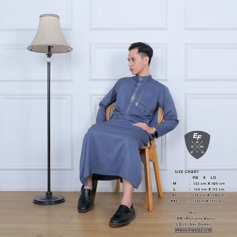 JUBAH/GAMIS PRIA BORDIR LENGAN PANJANG