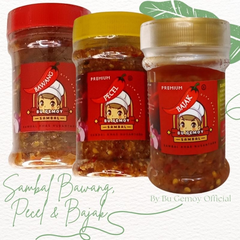 

Sambal Premium Bu Gemoy Original 150 g (Bundling Bawang - Pecel - Bajak)