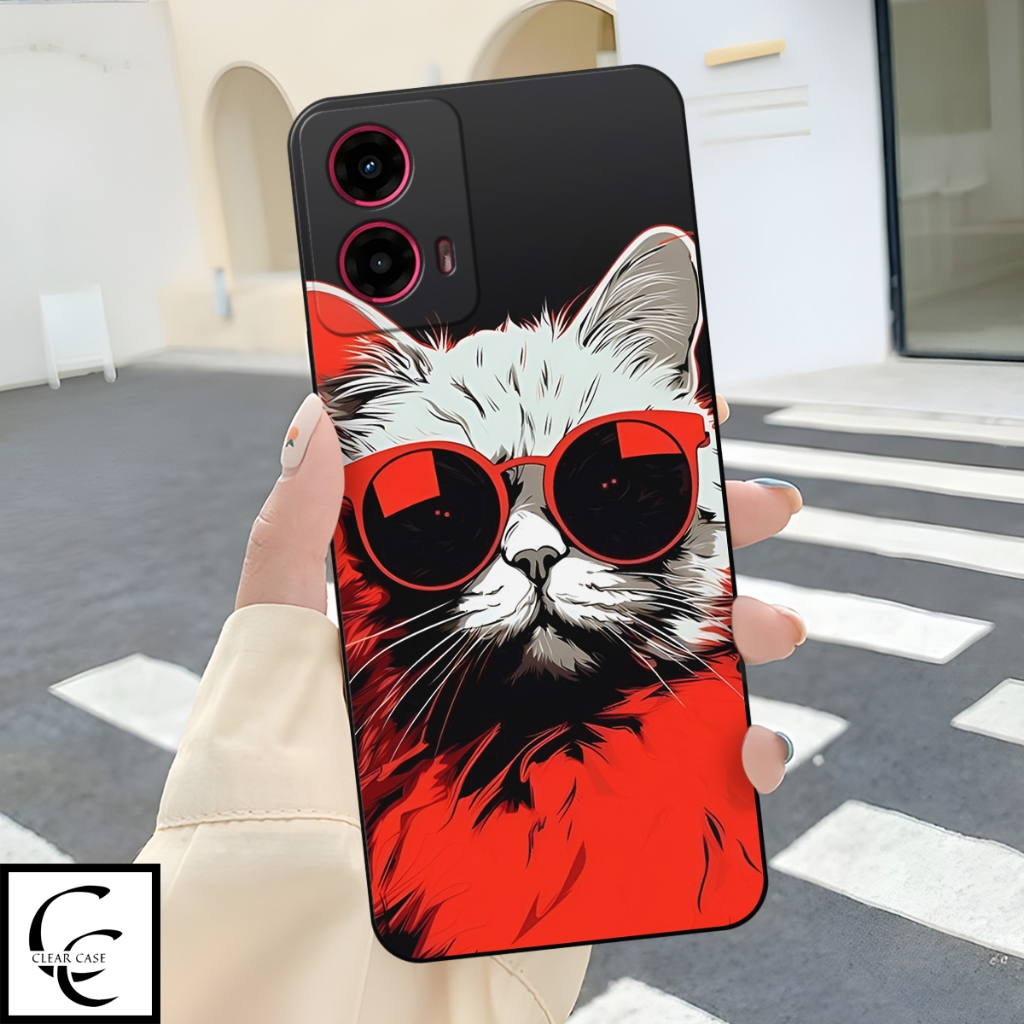 Softcase Handphone Motorola G45 Terbaru 2025 Motif Kucing | Case Motorola G45 Terbaru | Pelindung HP