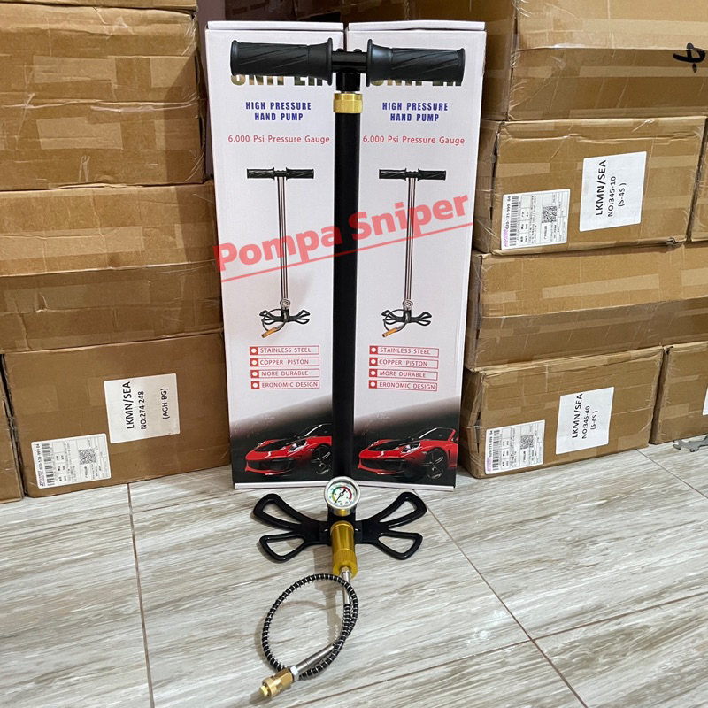 Pompa Pcp 4 Stage Filter Besar, Pompa Lipat Double Filter Emas, Pompa Lipat 6000 Psi, Pompa Berkuali