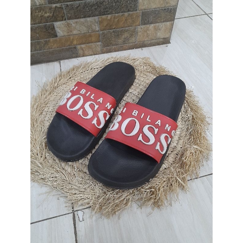 sandal boss,iri bilang bos/sandal slide pria kece/sandal selop pria