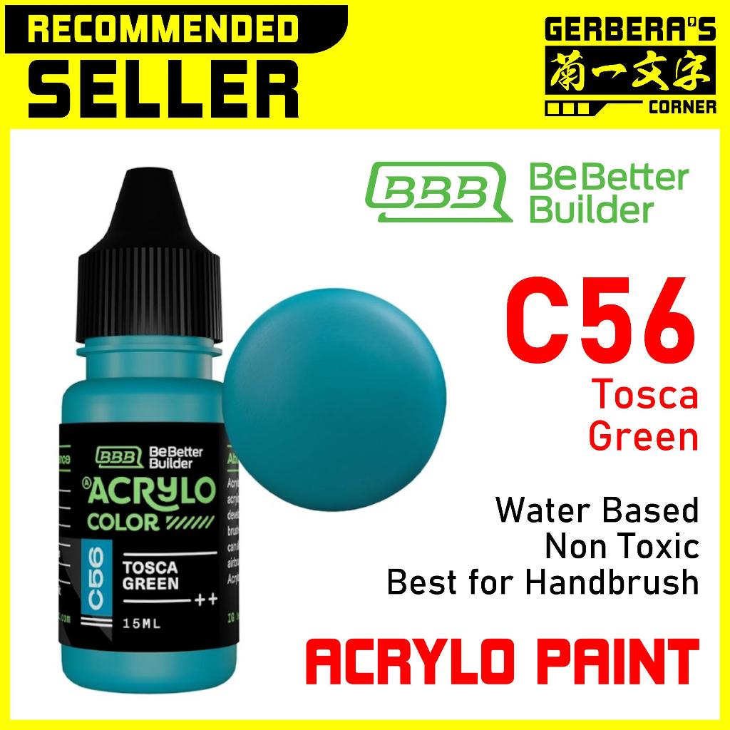 

ACRYLO PAINT C56 TOSCA GREEN - BOTOL TETES - Water Based Paint Cat Kuas Airbrush