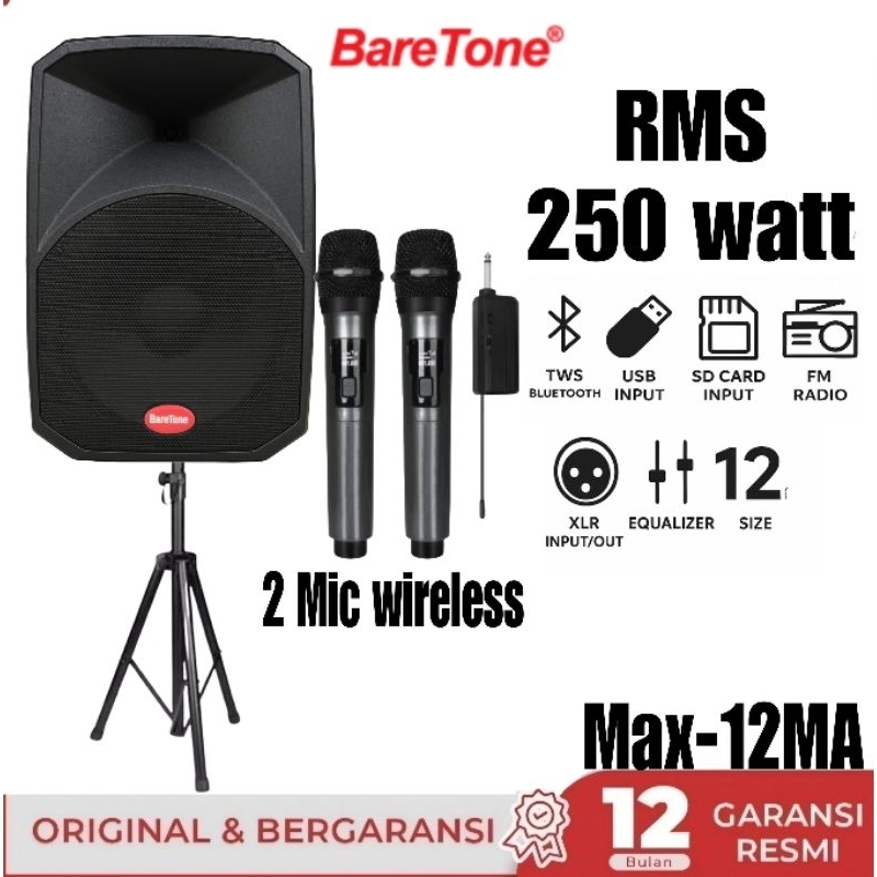 Baretone max12ma speaker aktif 12 inch salon loudspeaker max 12ma outdoor indoor