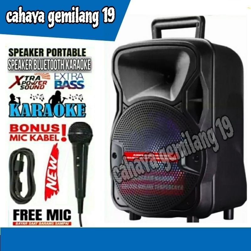 Speaker Bluetooth Karaoke Full Bass Ukuran Besar Bonus Mic Murah / Speaker Salon Aktif Polytron Kimi