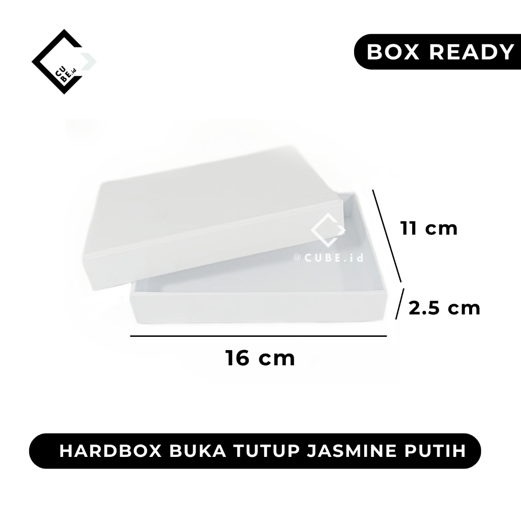 

Kotak Kado / Gift Box / Hardbox BUKA TUTUP LEPAS - PUTIH 16x11x2,5cm