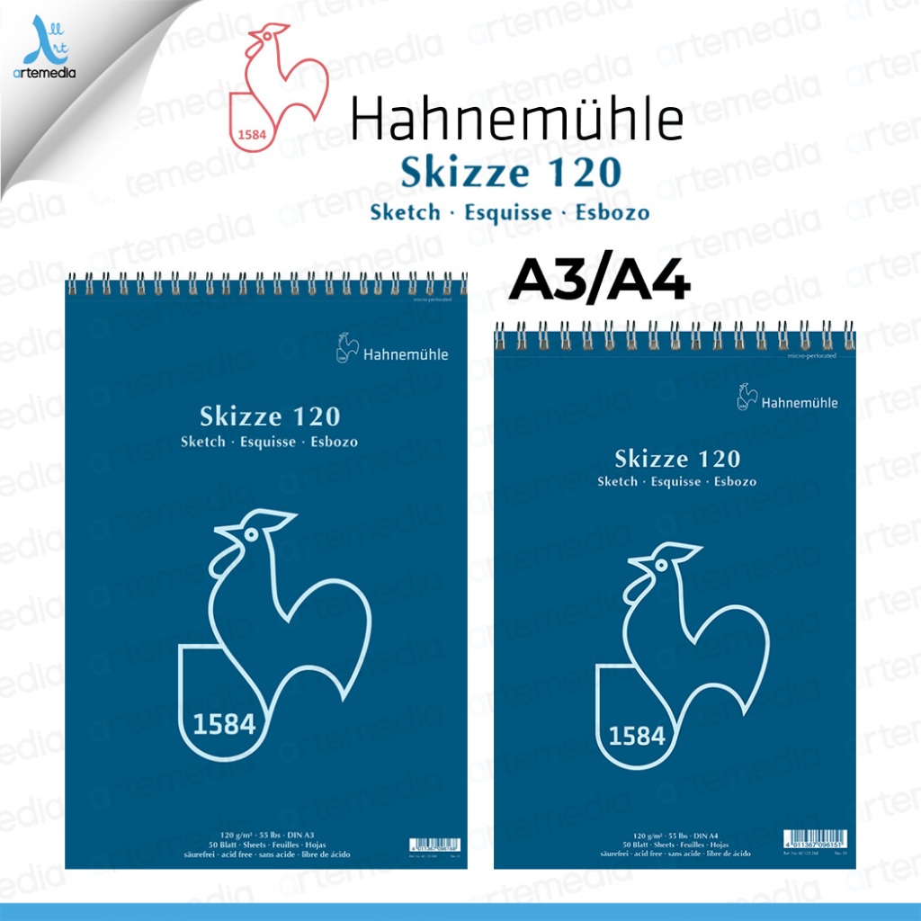 

Hahnemuhle Skizze A4 A3 Spiral 120gsm 50sh