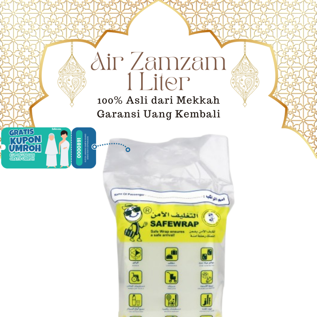 

Air Zamzam 1L Asli Original Kemasan Biru