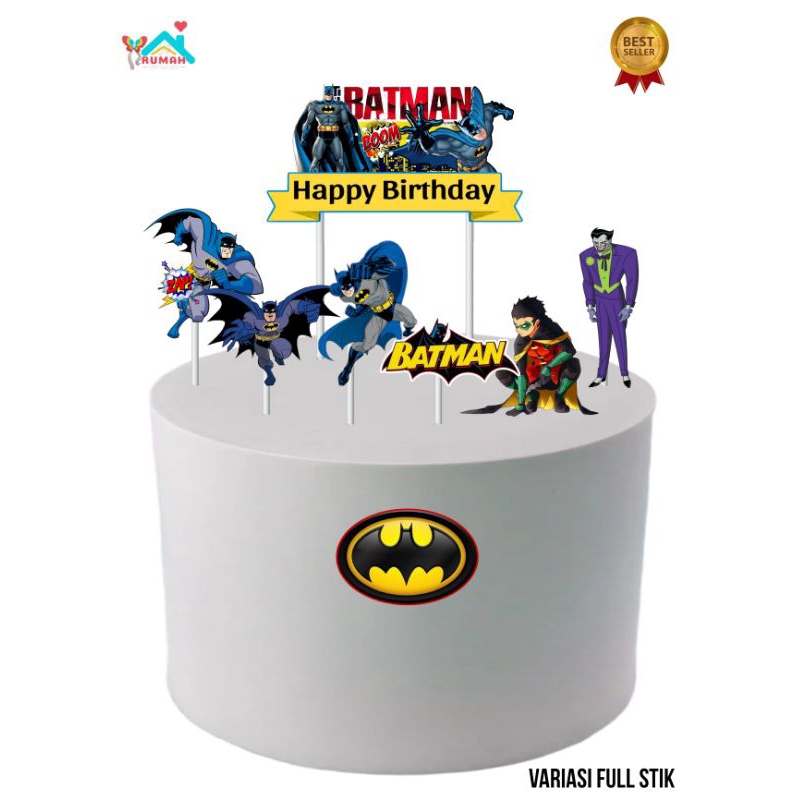 Topper Batman, Topper cake, Hiasan kue ulang tahun topper karakter Batman