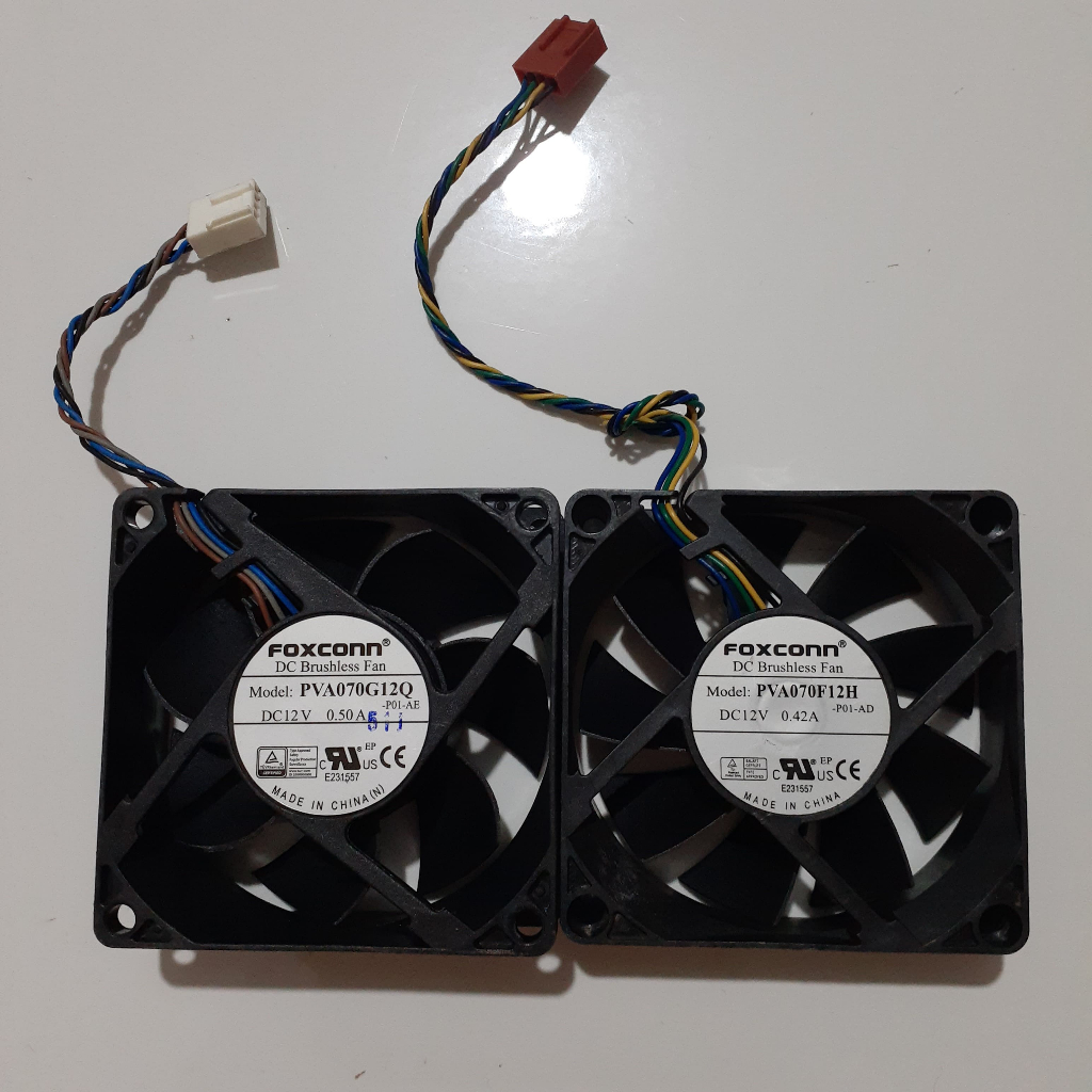 Foxconn kipas dc 12V 7cm 4 pin kabel