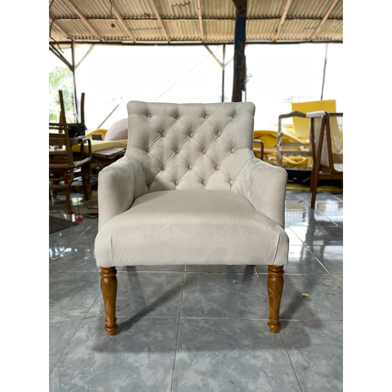 kursi single kancing / sofa single minimalis / sofa kancing