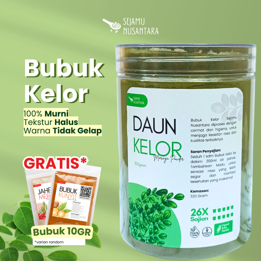 

Kelor Bubuk GRADE A Moringa Daun Kelor Bubuk Peninggi Badan Murni Asli Original - Sejamu Nusantara