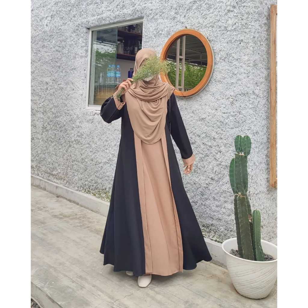 NAVEEN Abaya Wanita Mewah Premium Trandy Elegant Stylist Crinkle Dress Jubah Saudi Arabian