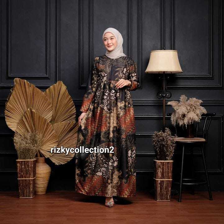 Gamis Batik Moderen /Gamis Pesta Mewah Elegan /Gamis Kondangan /Dress Abaya Syari