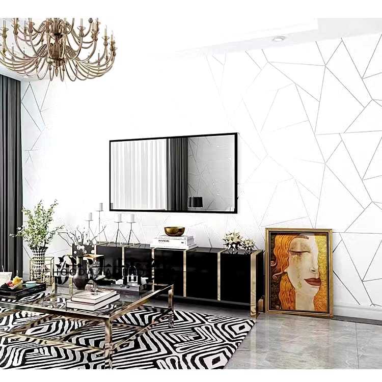 Lostklik Wallstiker Geometri Wallpaper Dinding Keramik Wallpaper Dinding Ruang Tamu Wallpaper