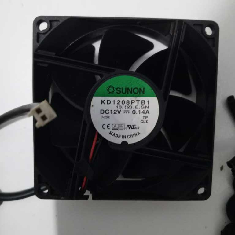 Kipas Fan SUNON 8CM KD1208PTB1 DC 12V 1.7W 0.14A 2 Kabel Tested Normal
